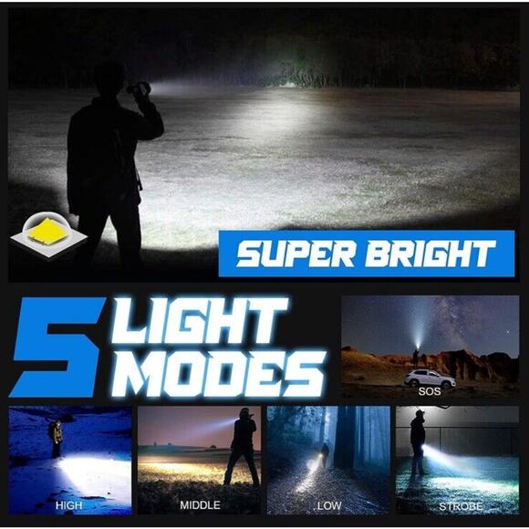 🔥PHIXTON Flashlights Rechargeable LED Powerful 5000 Lumen BNWT🔥 - Picture 2 of 7